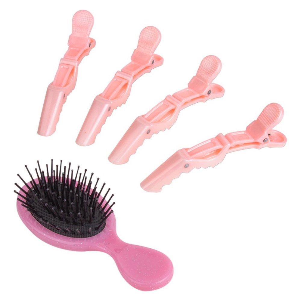 Kensie 5-Piece Hair Accessories Detangler Hair Brush and Clip Kit
